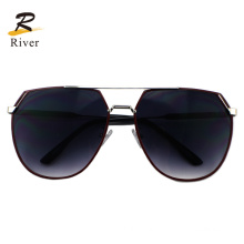 Oversize Top Flat Metal Frame Women Wholesale Sunglasses